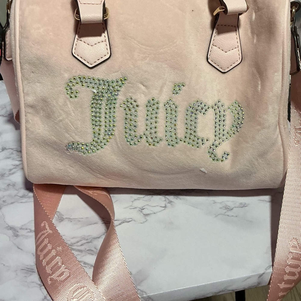 Juicy Couture Light Pink Satchel with Rhinestone Logo